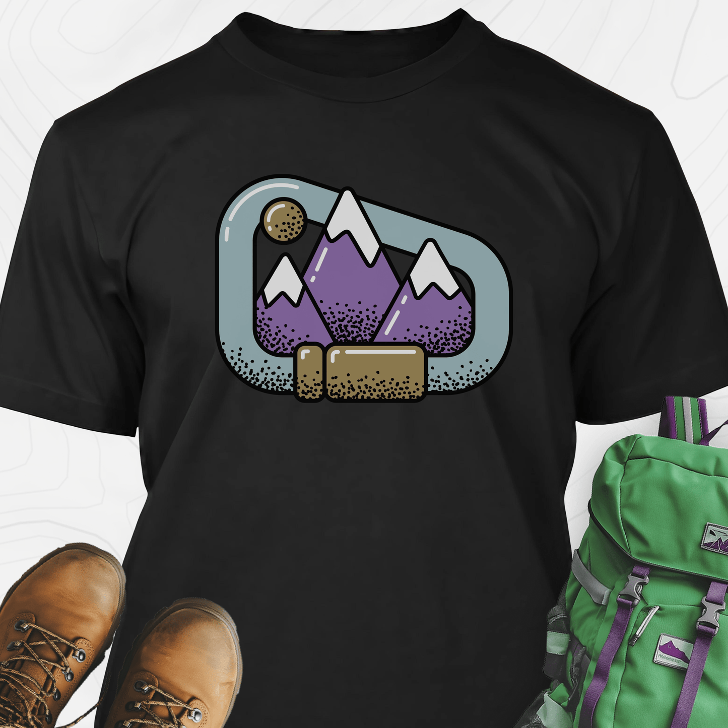 Carabiner Snow Capped Mountains T-Shirt