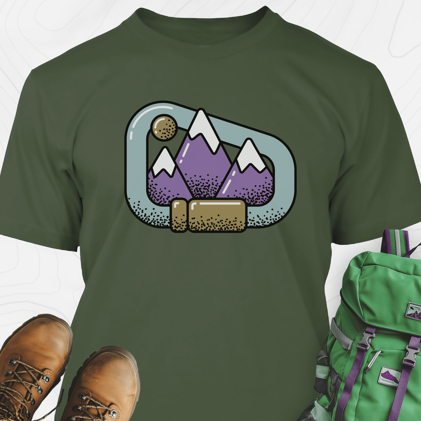 Carabiner Snow Capped Mountains T-Shirt