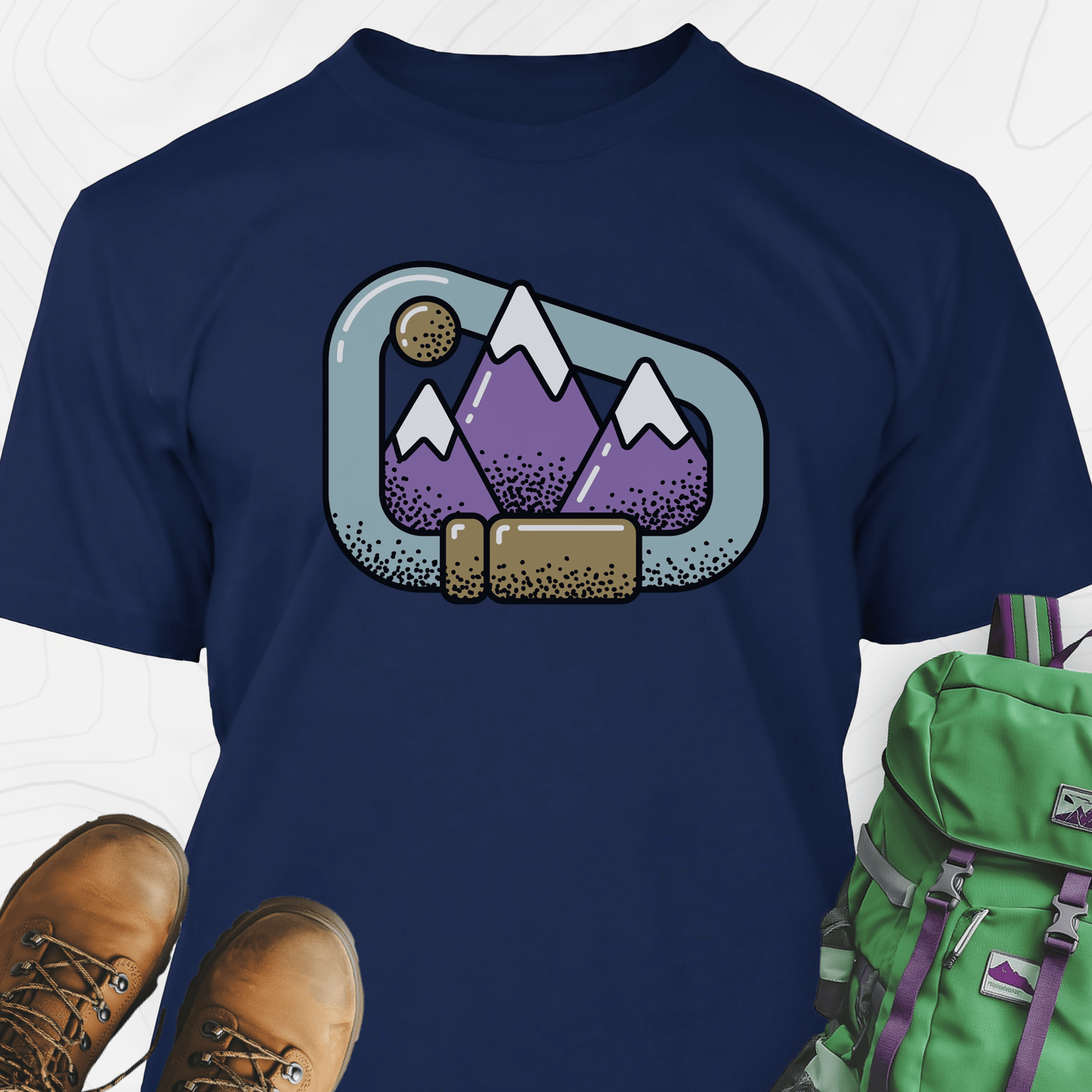 Carabiner Snow Capped Mountains T-Shirt