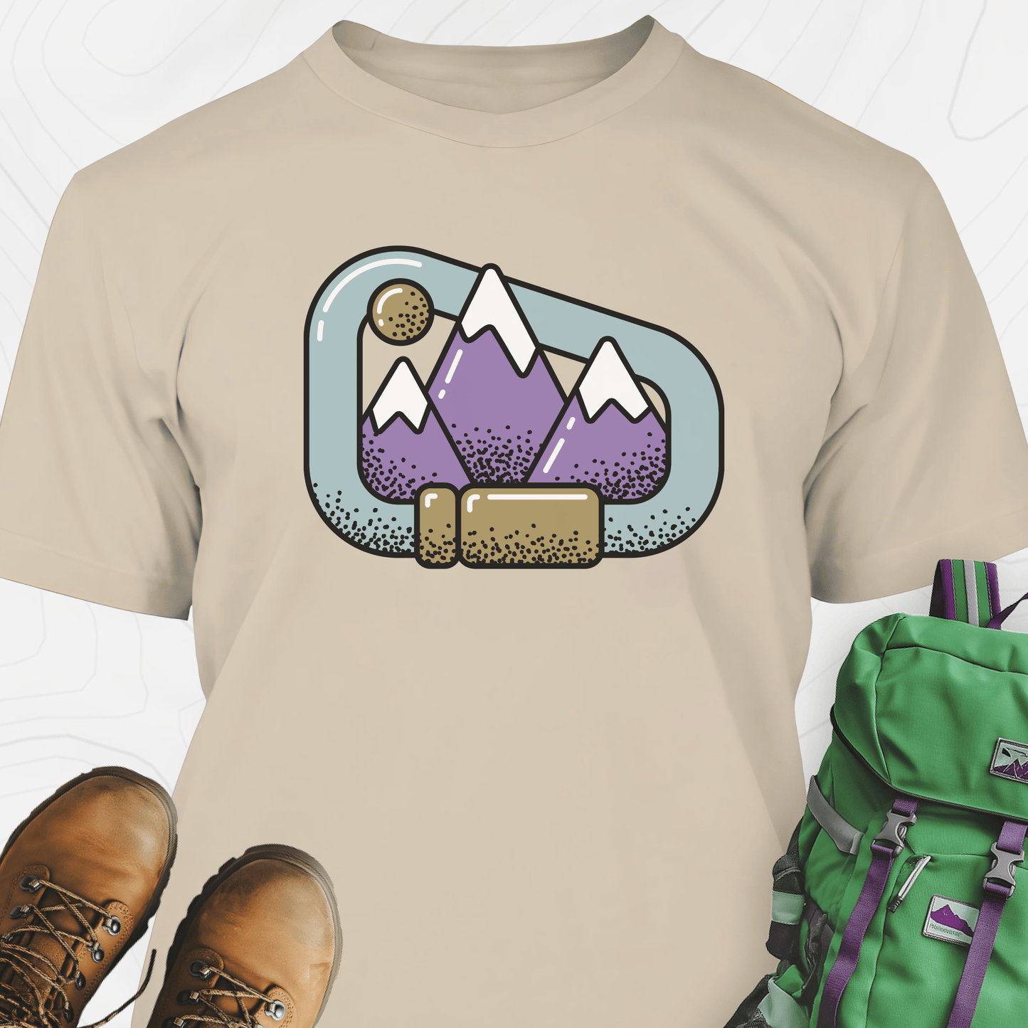 Carabiner Snow Capped Mountains T-Shirt