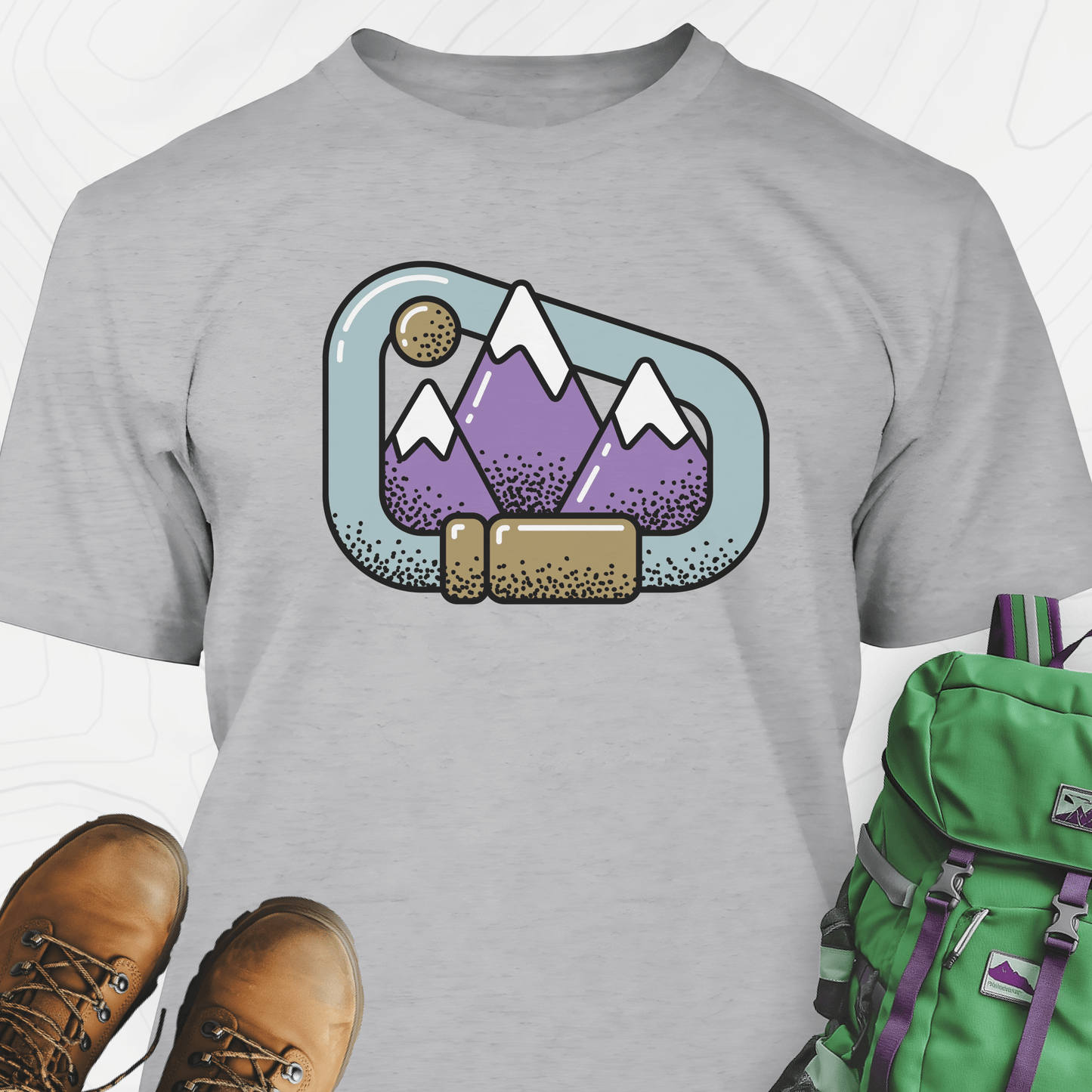 Carabiner Snow Capped Mountains T-Shirt