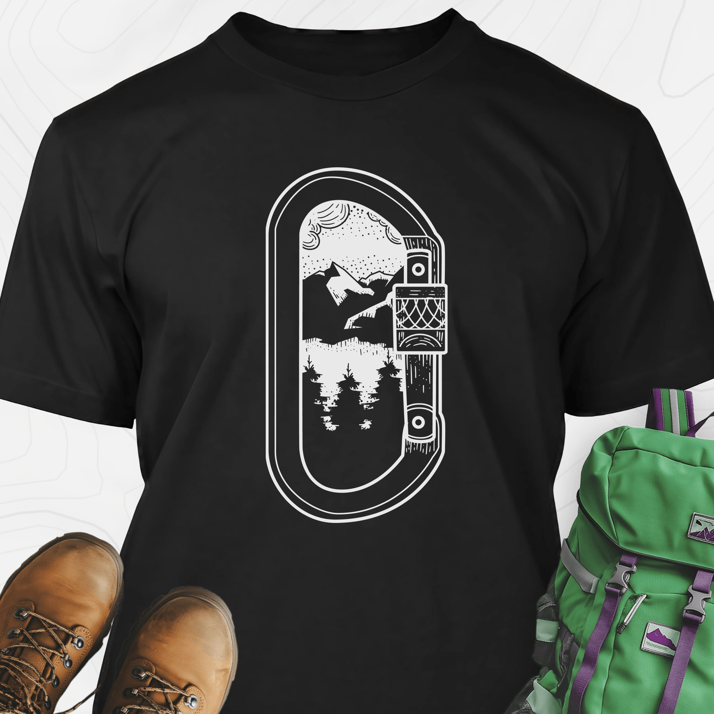 Carabiner Mountain Scene T-Shirt