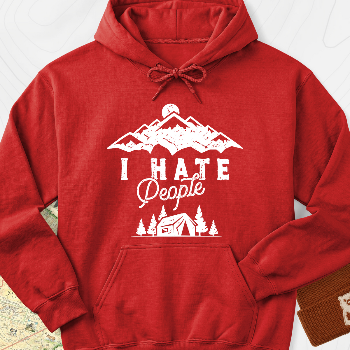 I Hate People Hoodie - Red