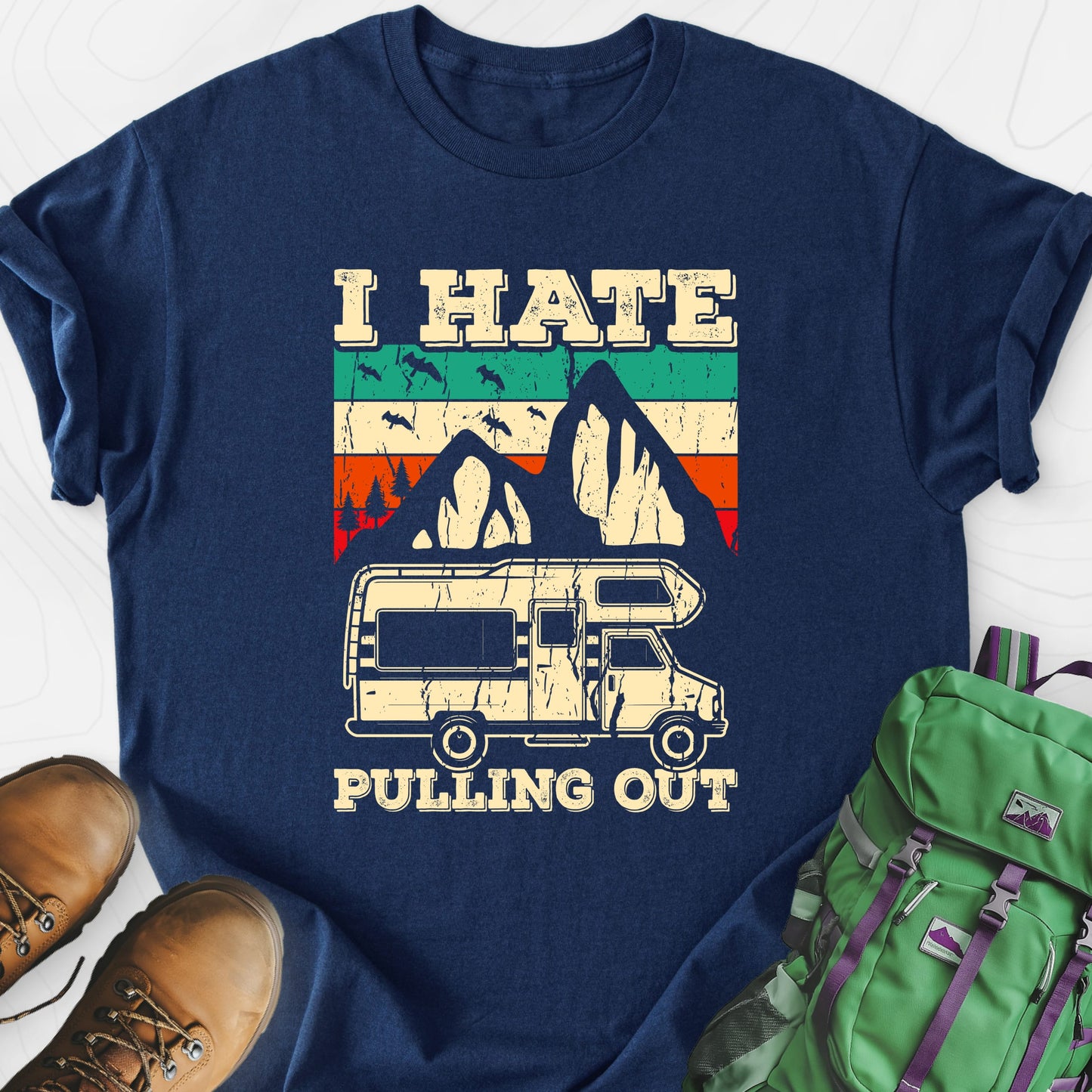I Hate Pulling Out Navy front print lightweight T-shirt