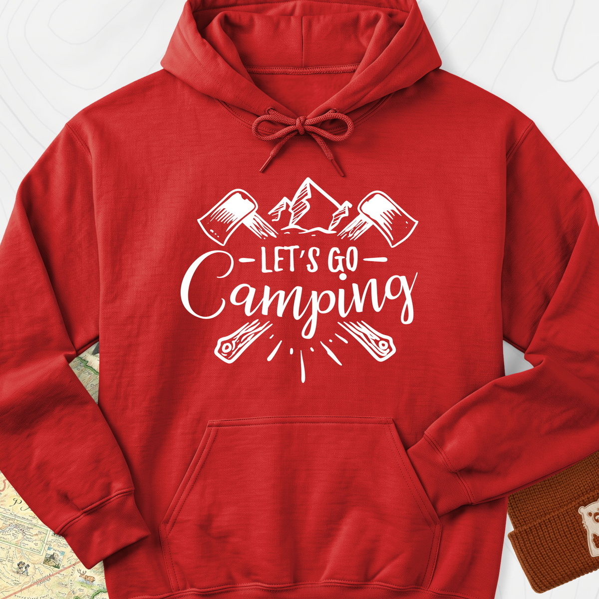 Let's Go Camping Hoodie - Red