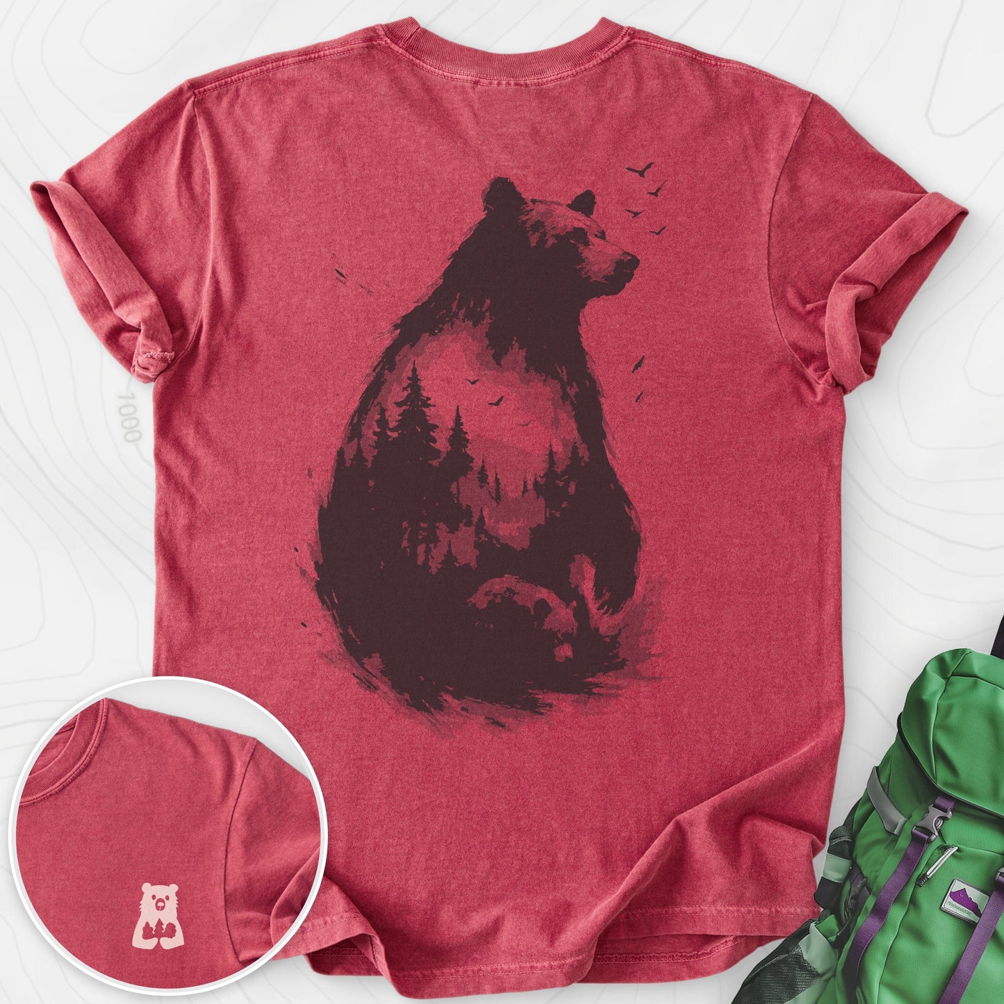 Bear Silhouette Back Print