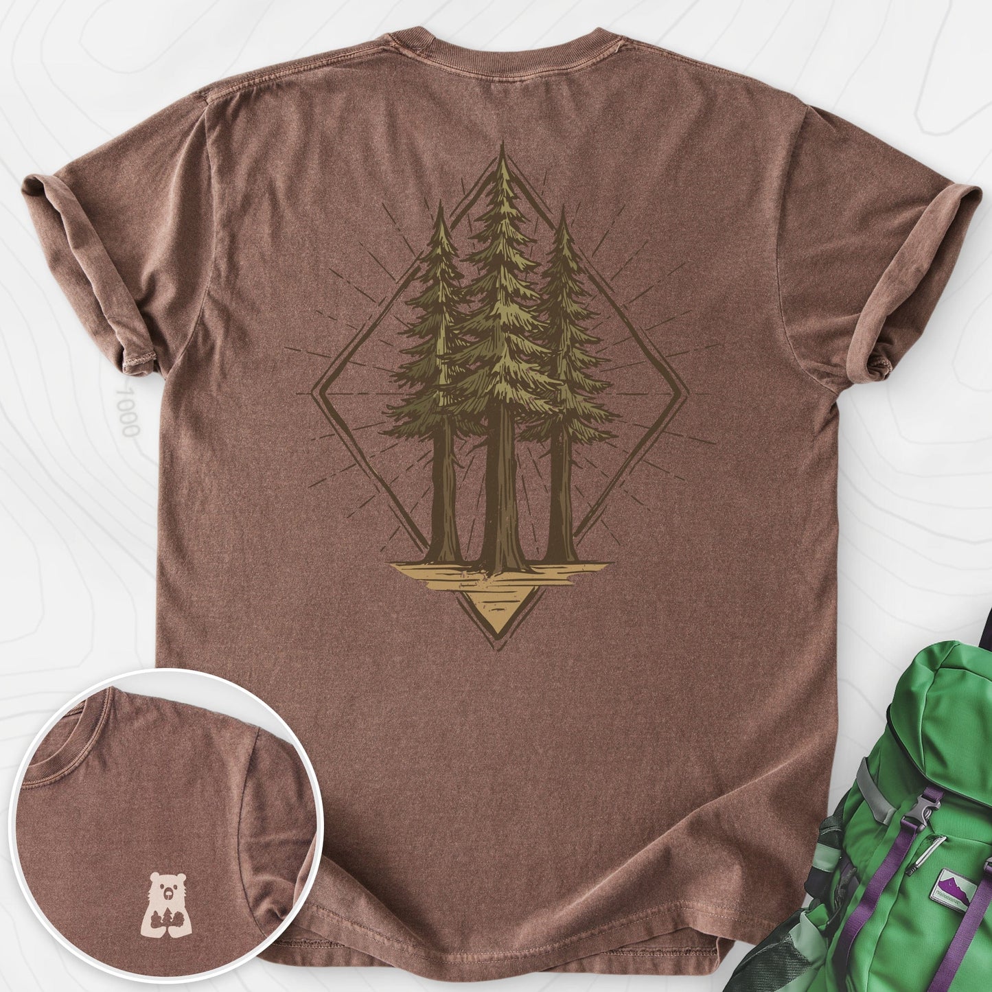 Pine Forest Badge Back Print