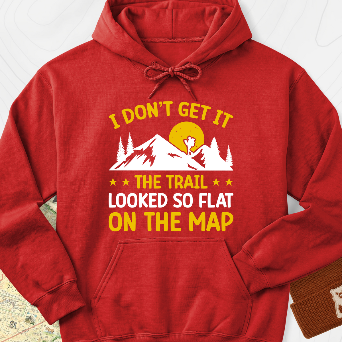 The Trail Looked So Flat Hoodie - Red