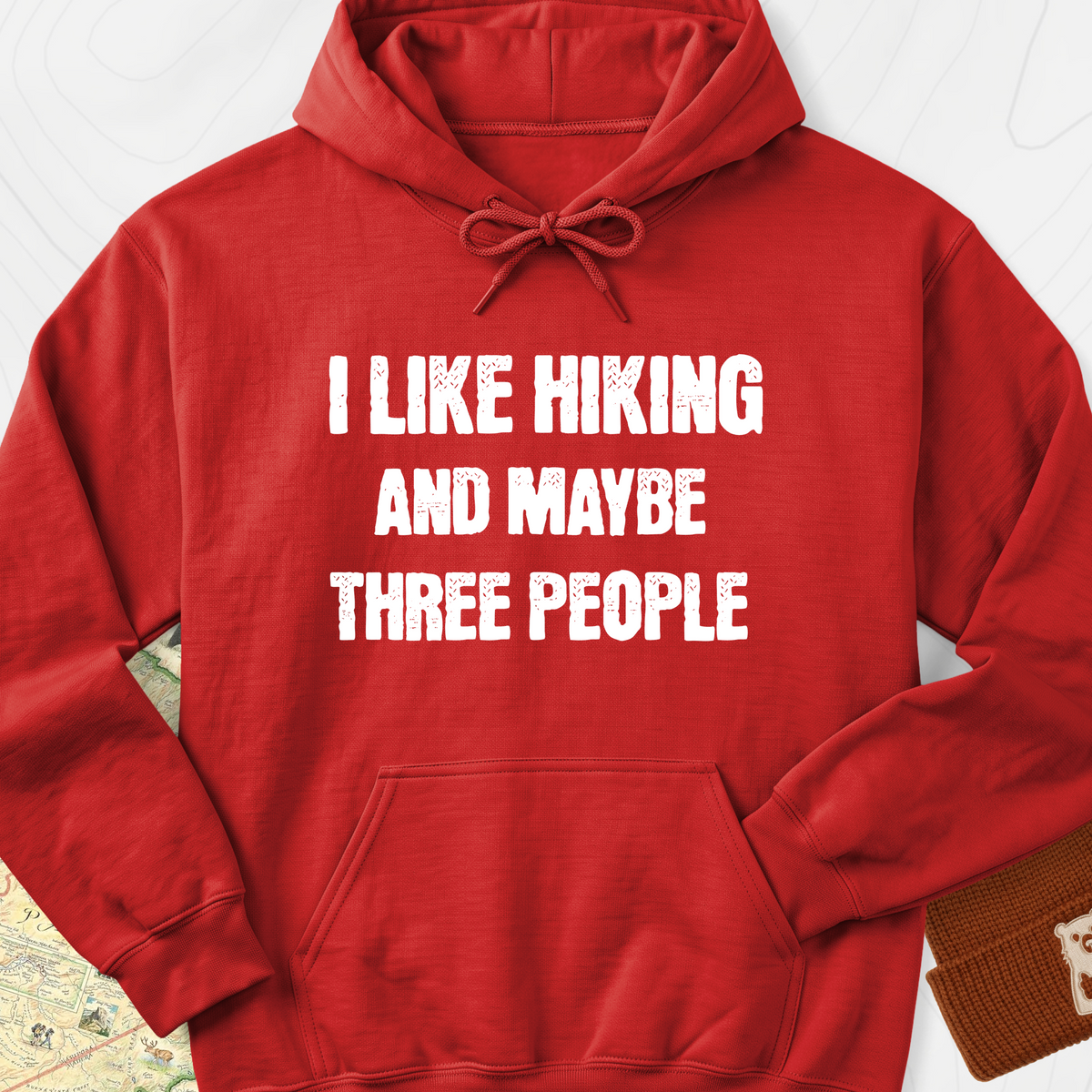 I Like Hiking... Hoodie - Red