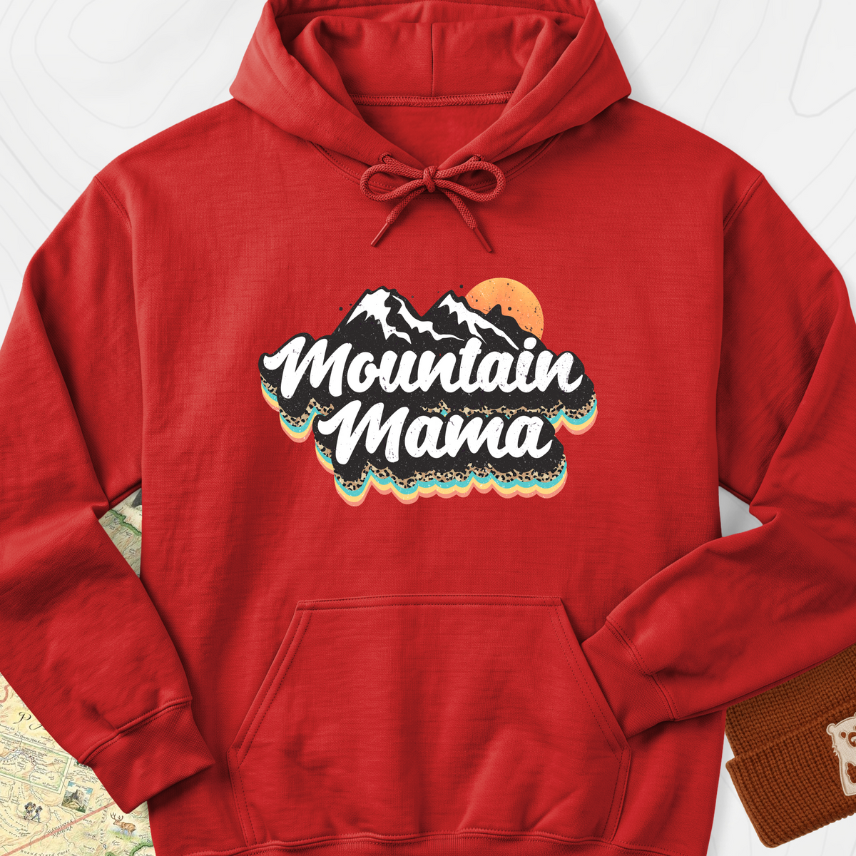 Mountain Mama Adventure Hoodie - Red