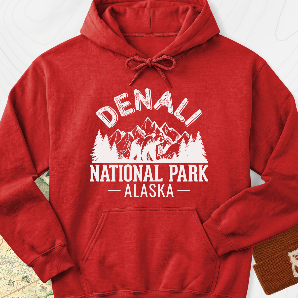 Denali Alaska Hoodie - Red