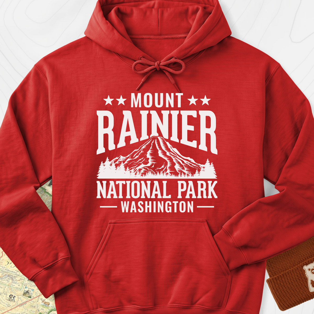 Mount Rainier Hoodie - Red
