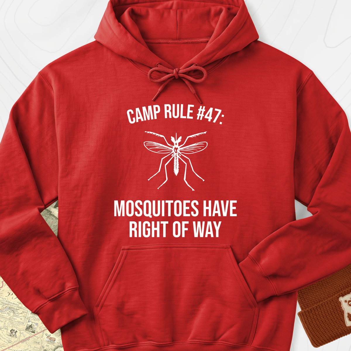 Mosquitoes Have Right Of Way Hoodie - Red