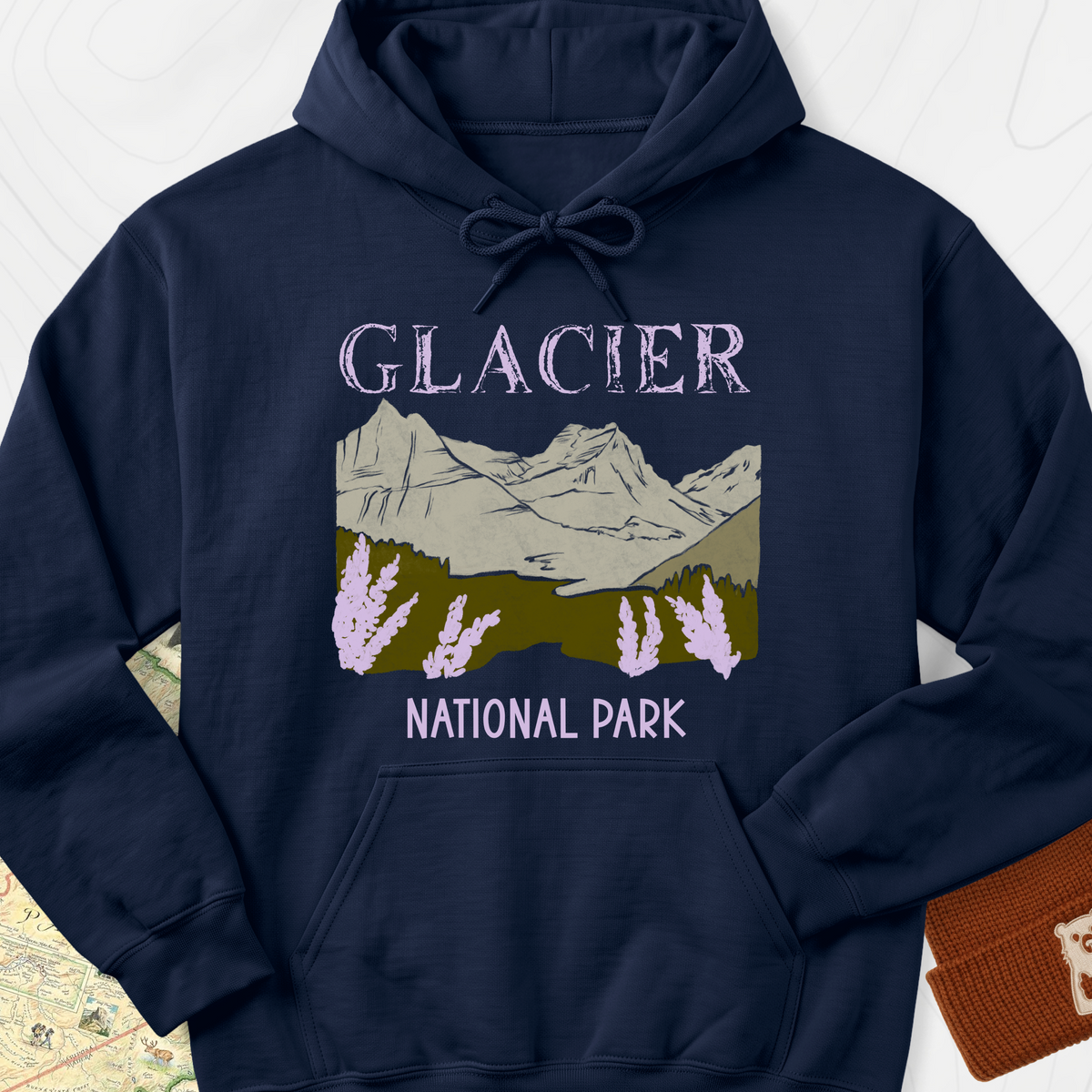 Glacier National Park Hoodie - Navy