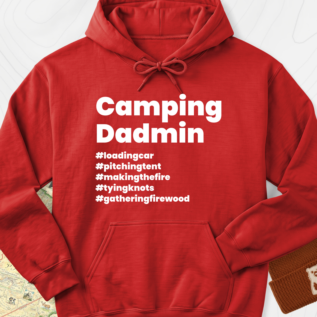 Camping Dadmin Hoodie - Red