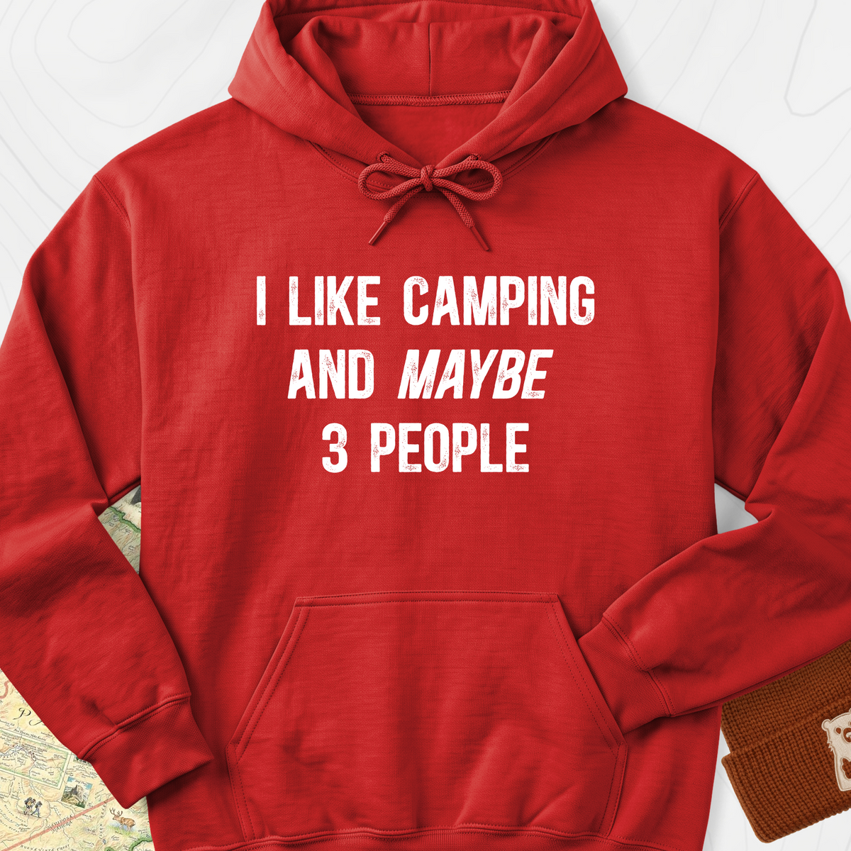 I Like Camping... Hoodie - Red