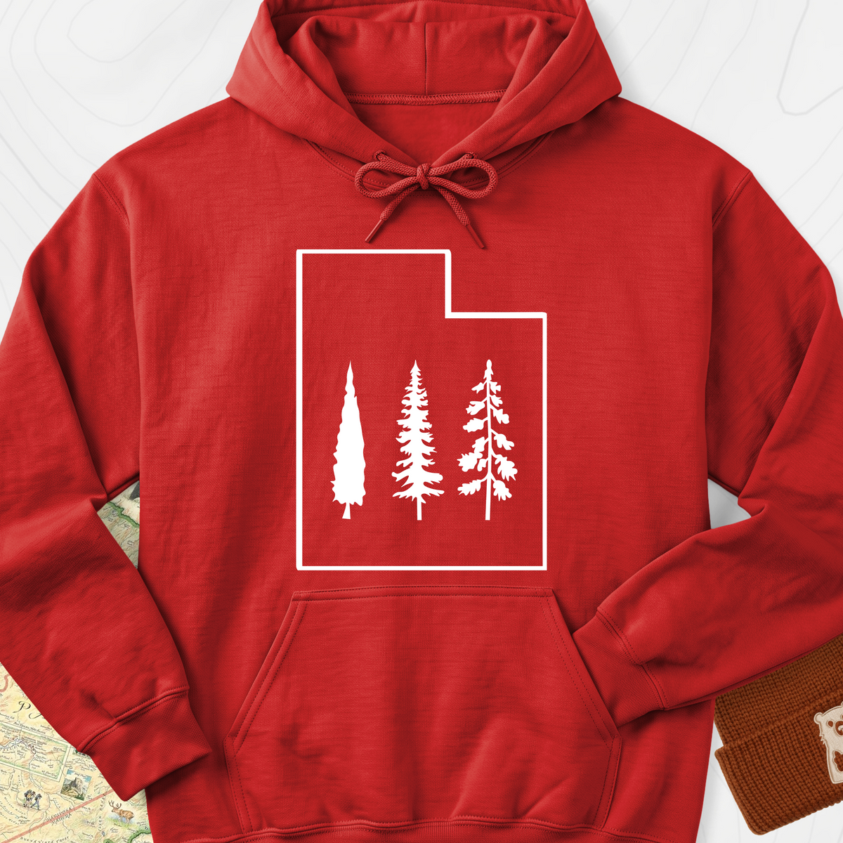 Utah Trees Hoodie - Red