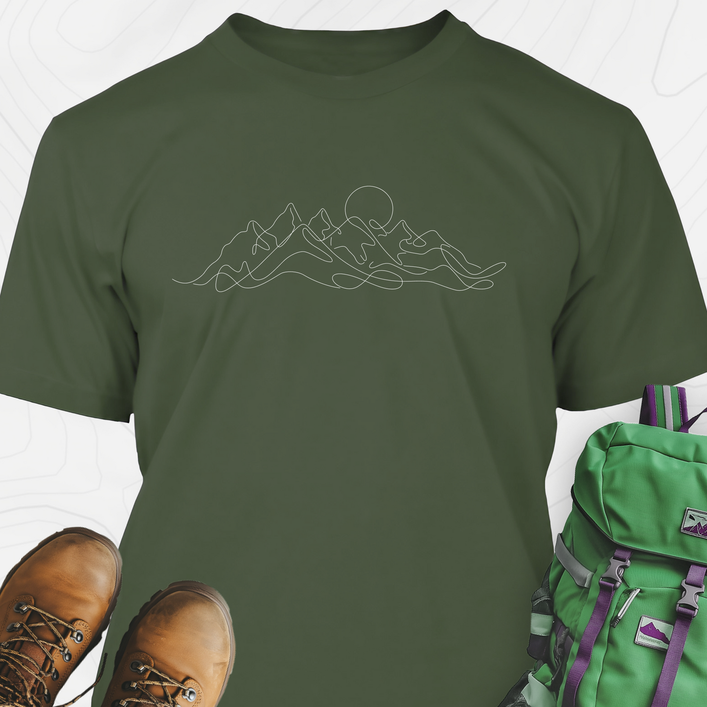 Line Art Mountains T-Shirt