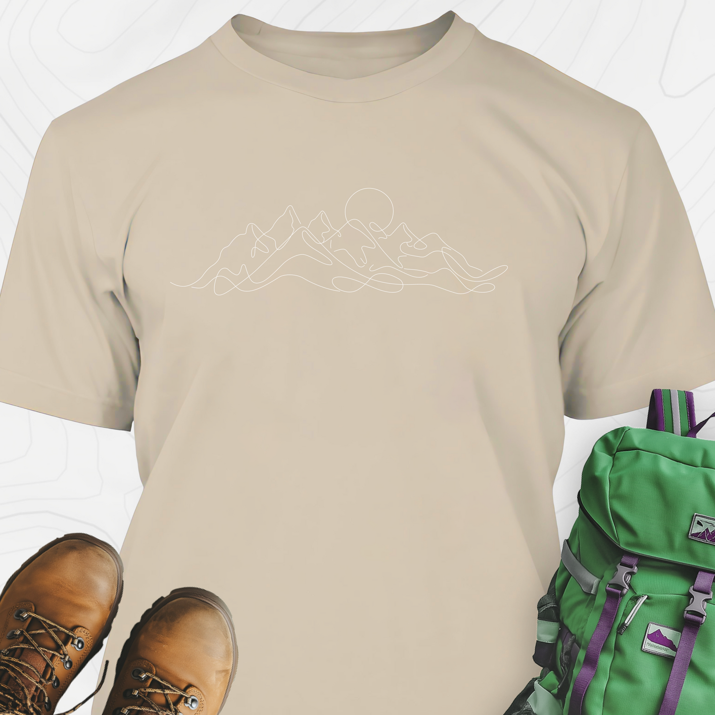 Line Art Mountains T-Shirt