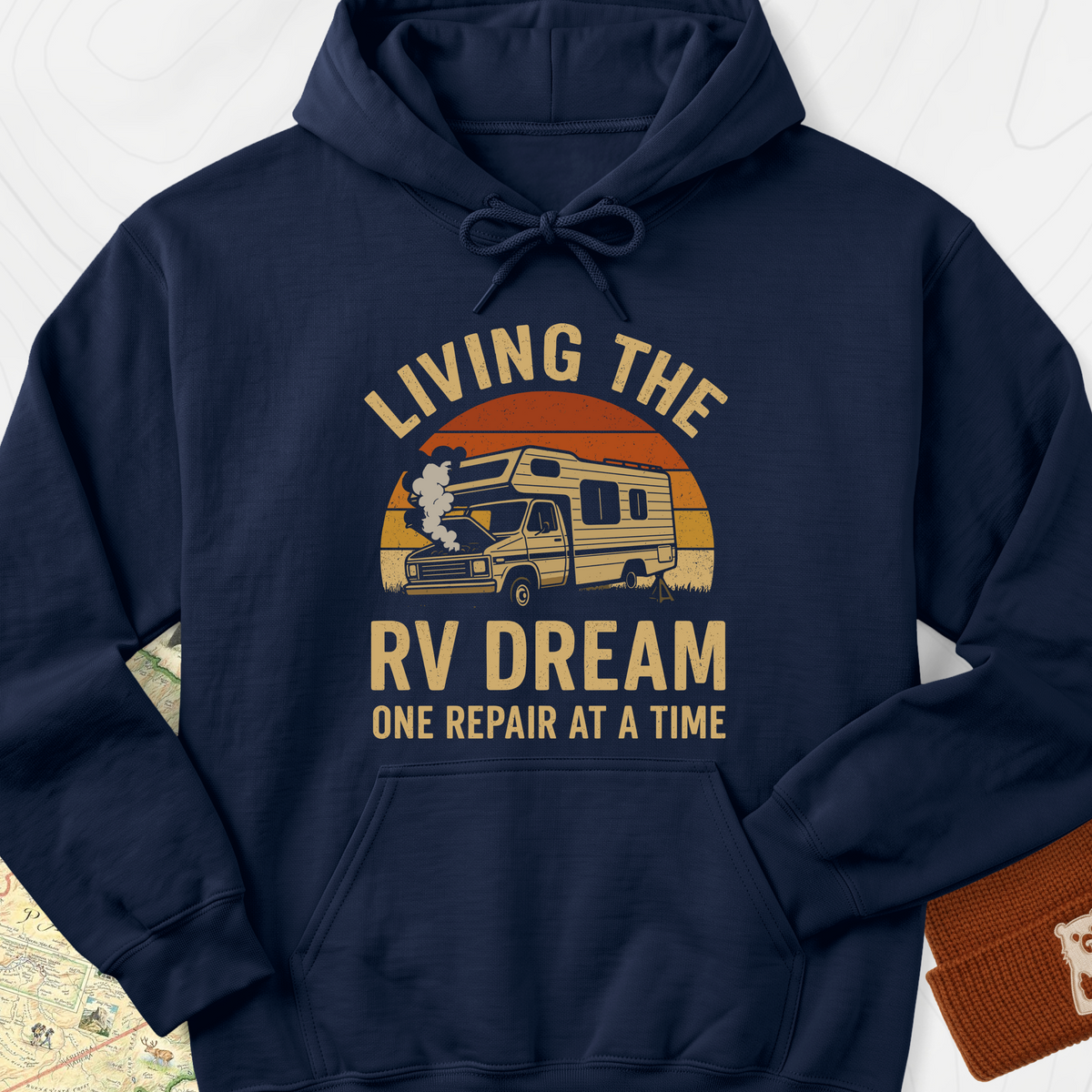 Living the RV Dream Hoodie - Navy