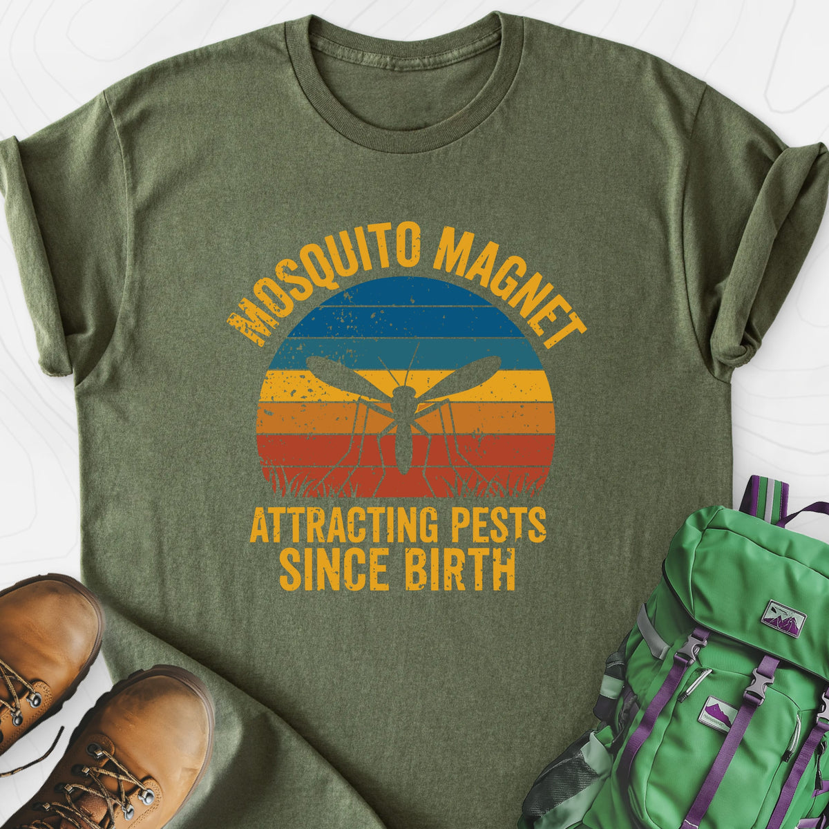 Mosquito Magnet Military Green front print lightweight T-shirt