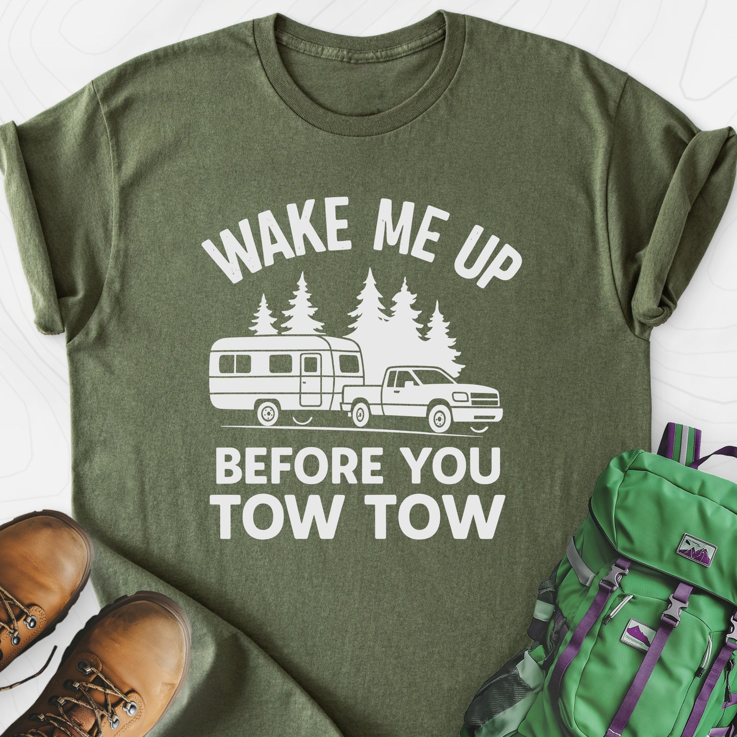 Tow Tow Military Green front print lightweight T-shirt