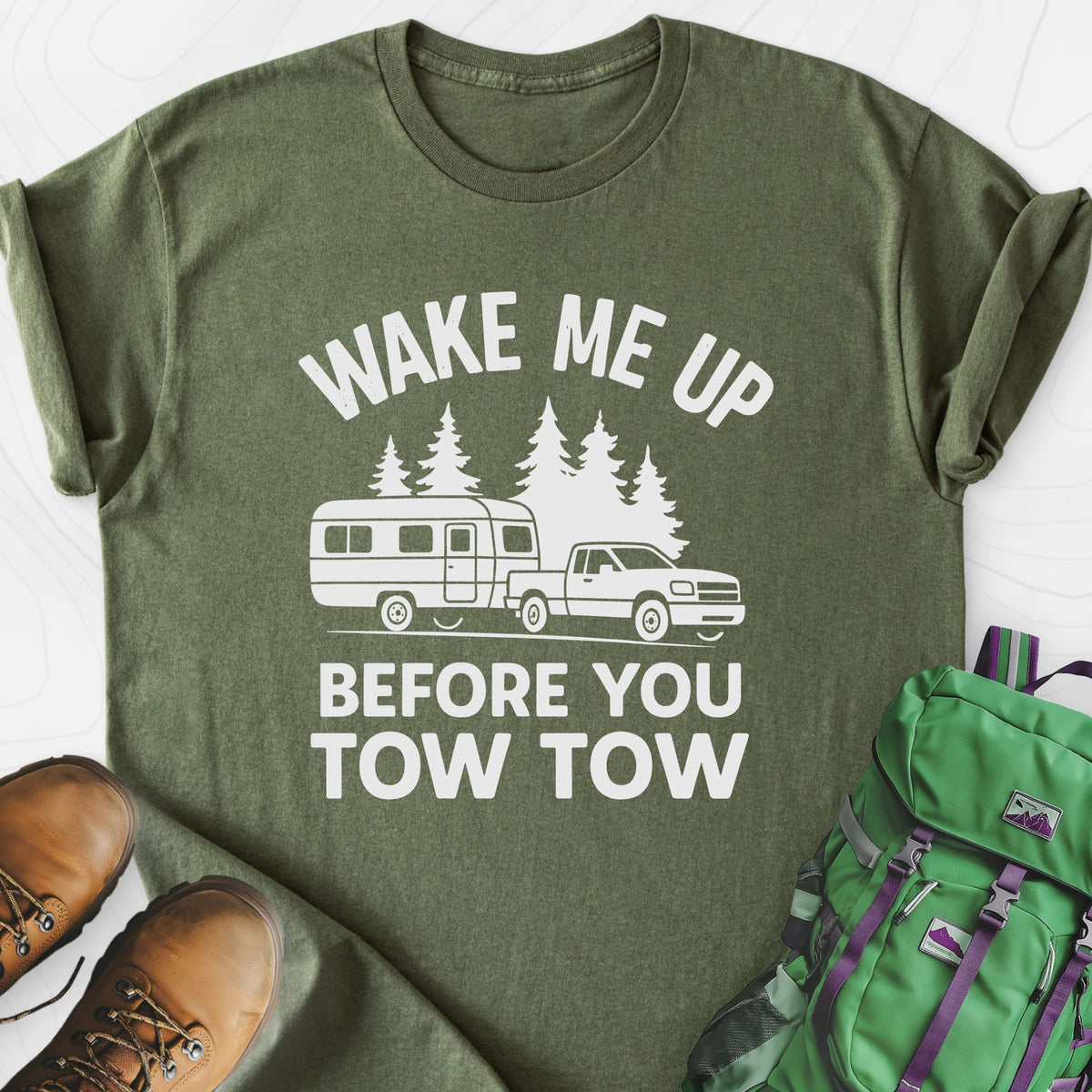 Tow Tow Military Green front print lightweight T-shirt