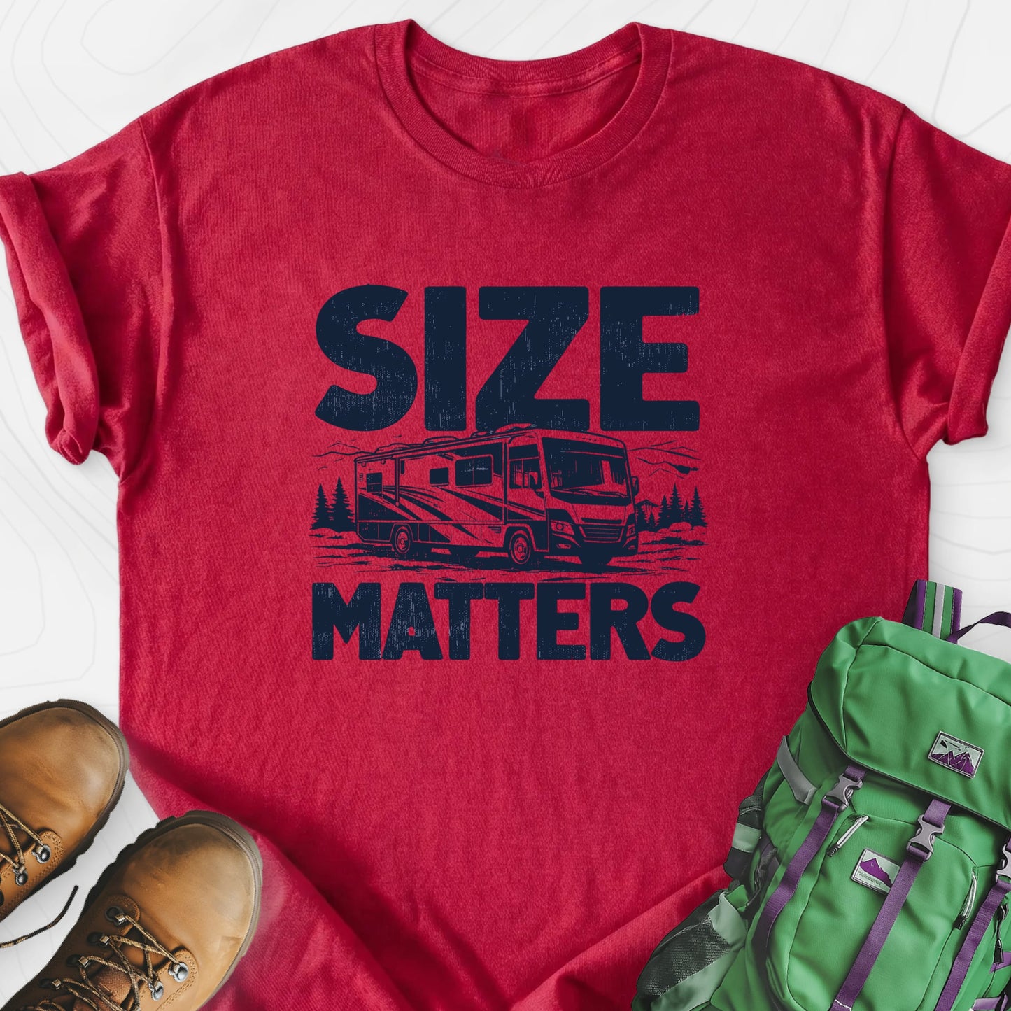 Size Matters Heather Red front print lightweight T-shirt