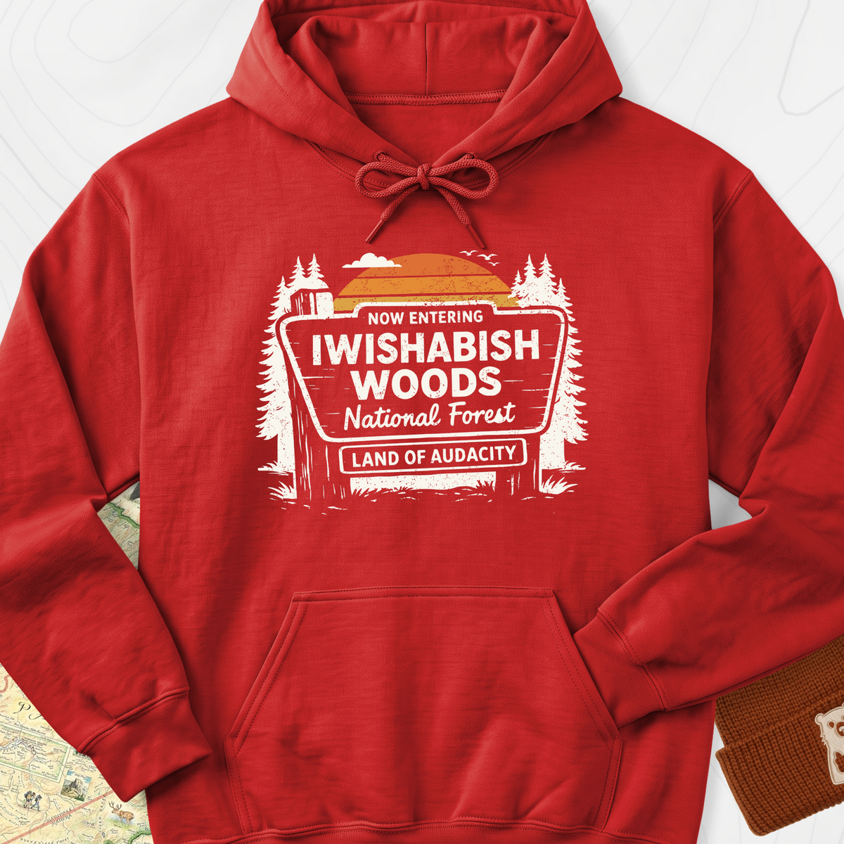 Iwishabish Woods Hoodie - Red