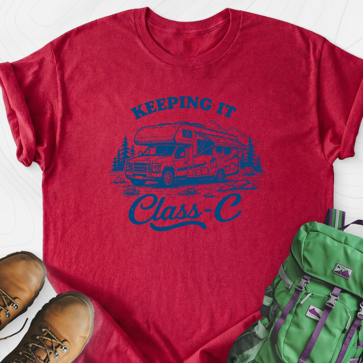 Keeping it Class-C Heather Red front print lightweight T-shirt