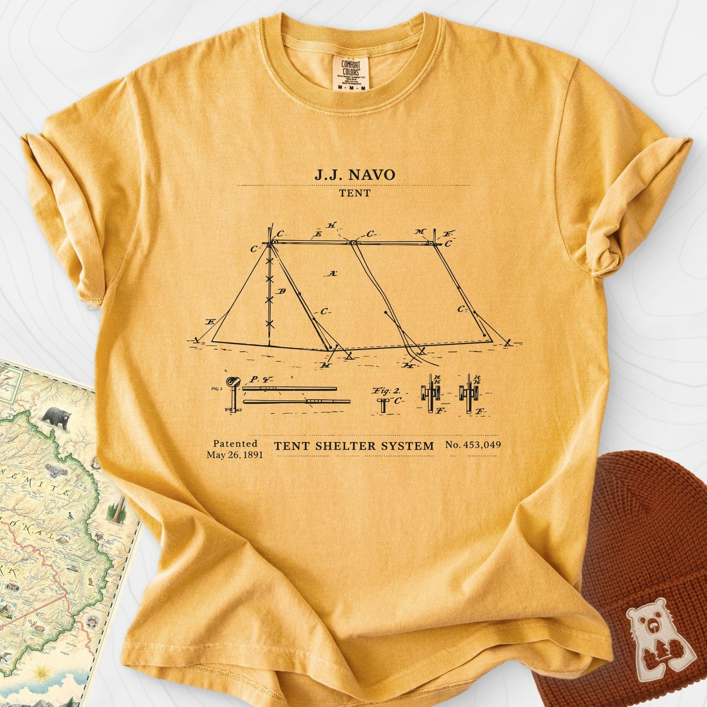 Vintage Tent Blueprint T-Shirt
