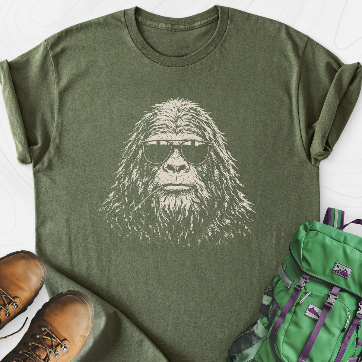 Incognito Military Green front print lightweight T-shirt