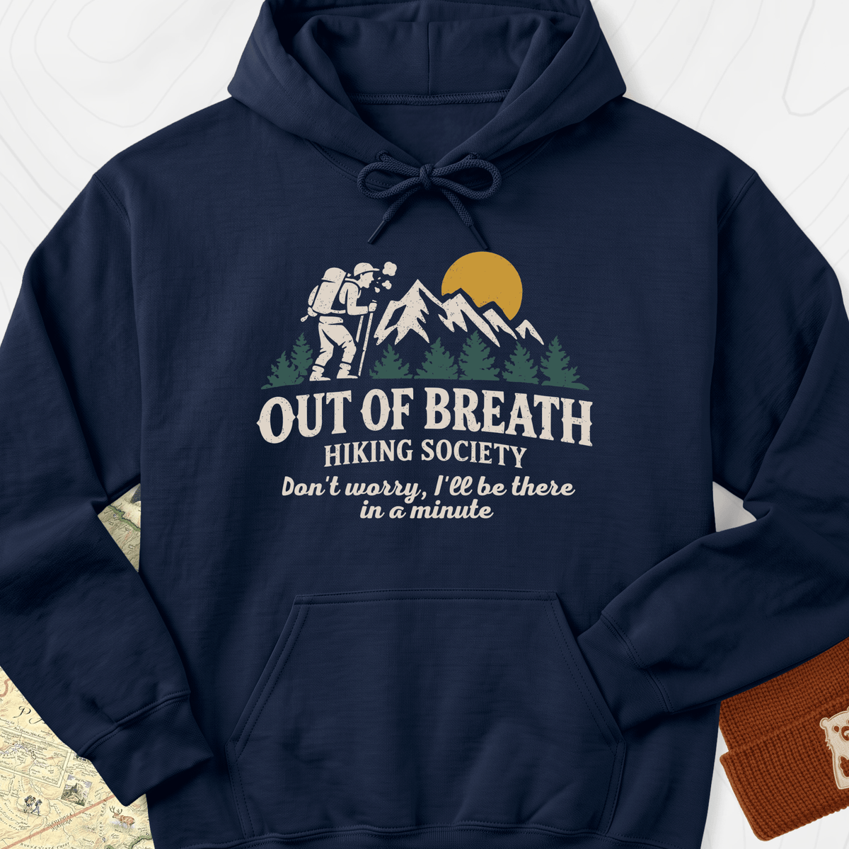 Out of Breath Hoodie - Navy