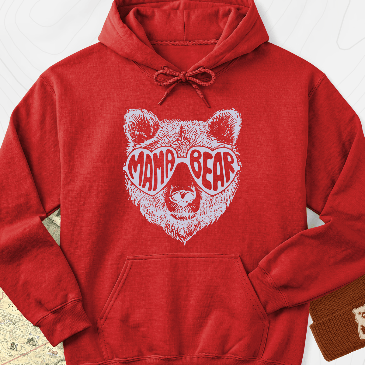 Mama Bear Hoodie - Red