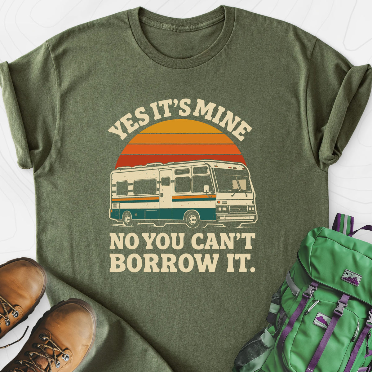 Can’t Borrow It Military Green front print lightweight T-shirt