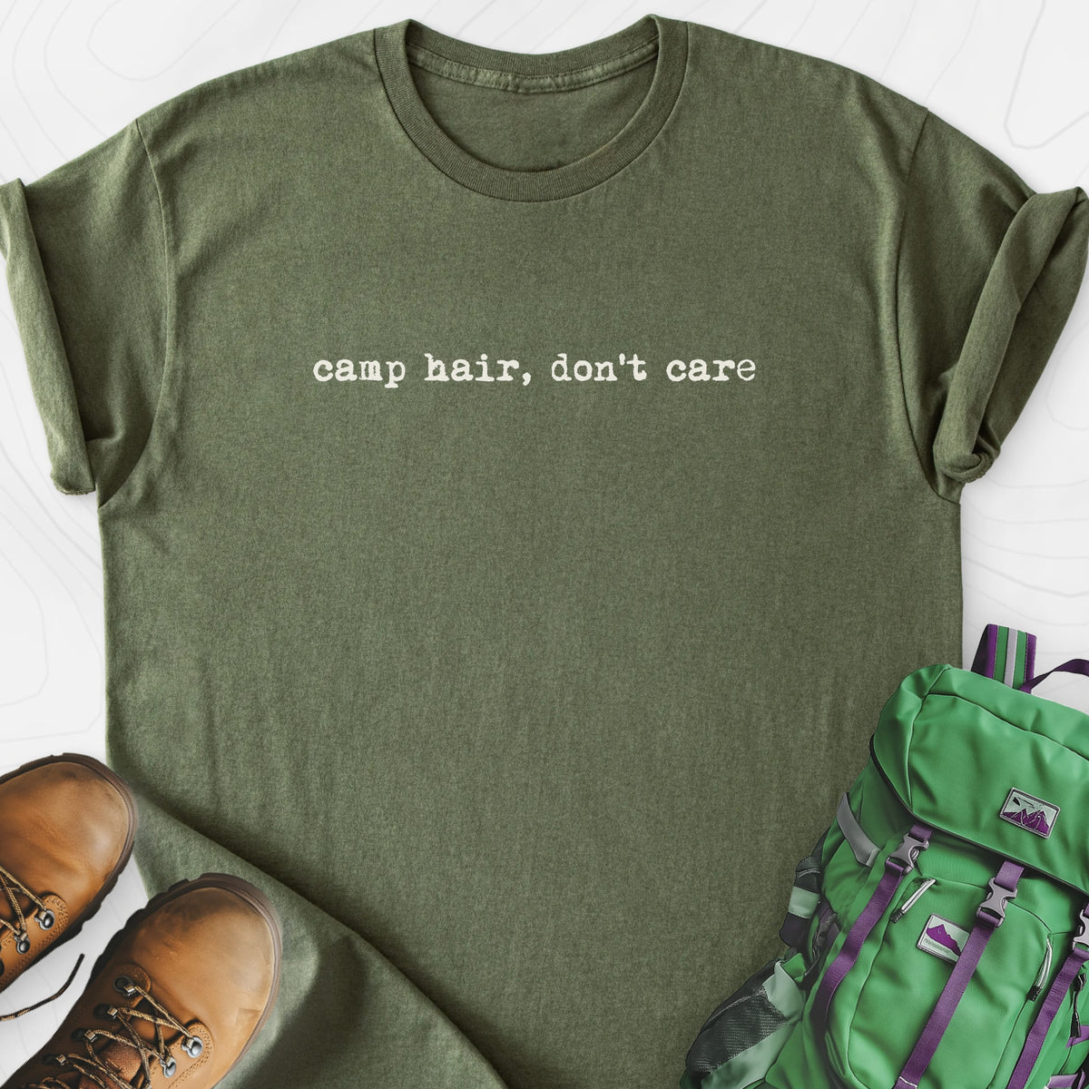 Campground Queen Military Green front print lightweight T-shirt