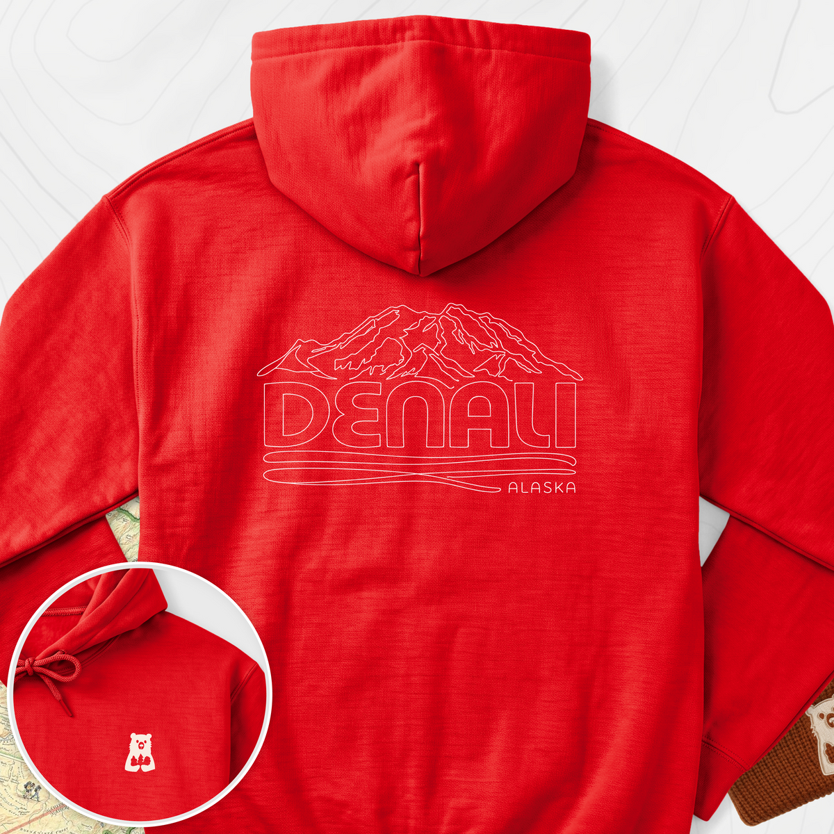 Denali Back Print Hoodie - Red