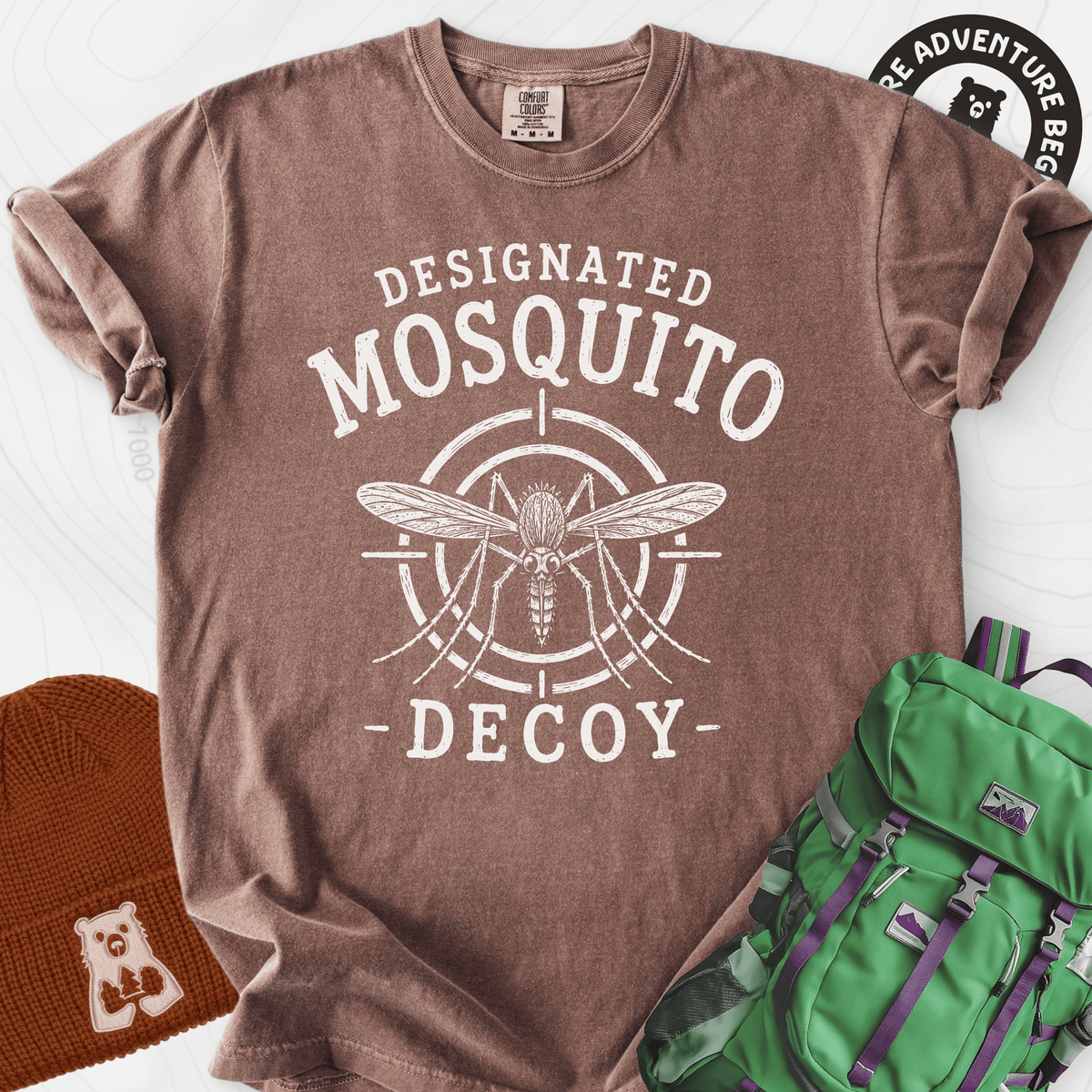 Designated Mosquito Decoy Espresso front print heavyweight T-shirt