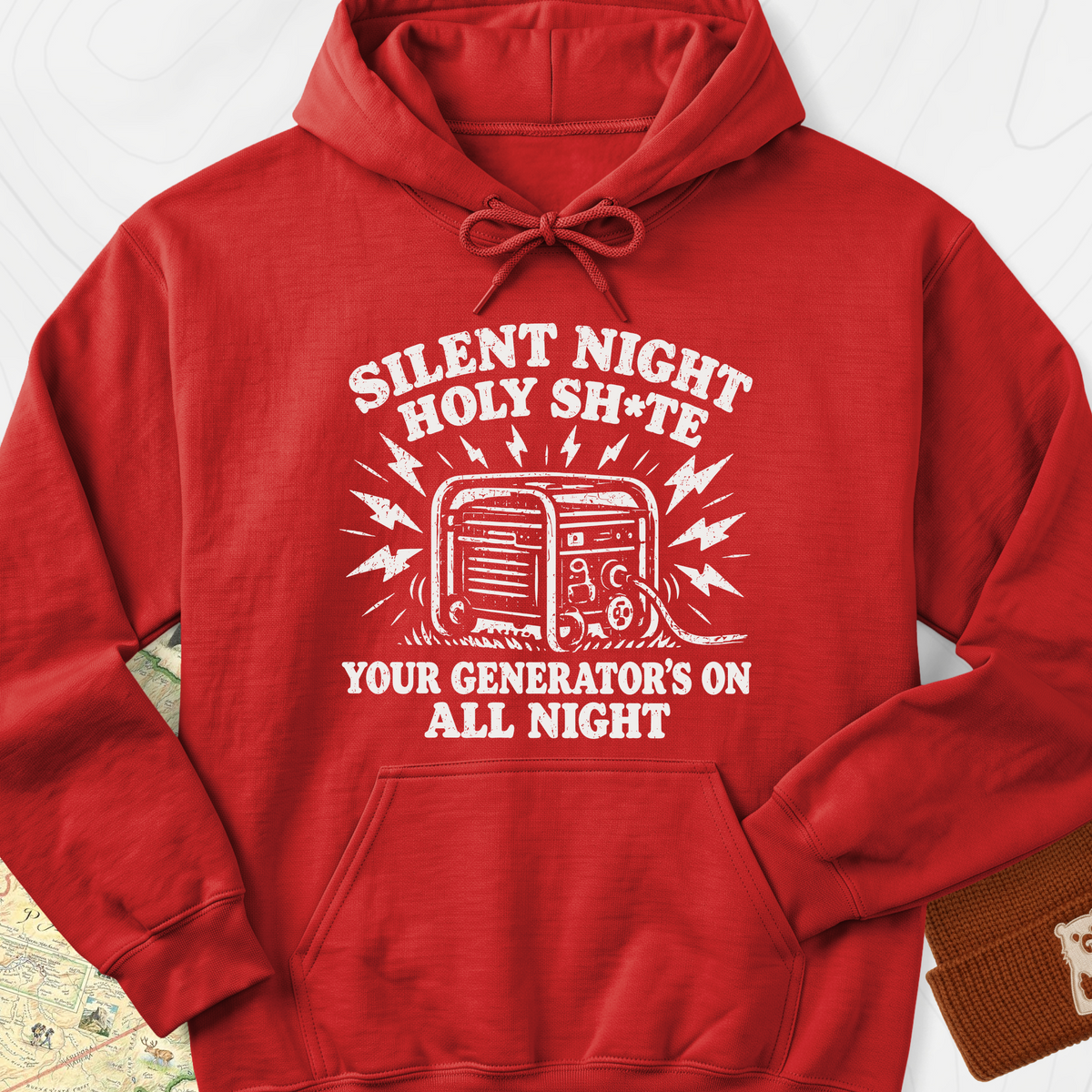 Silent Night Generator Hoodie - Red