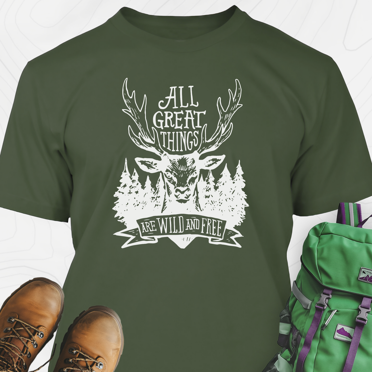 All Great Things are Wild and Free T-Shirt