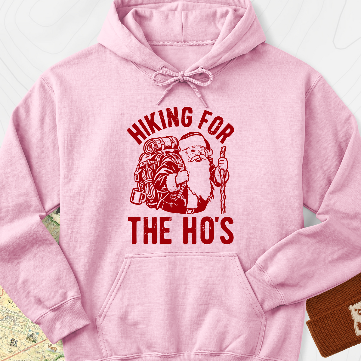 Hiking for the Ho's Hoodie - Light Pink
