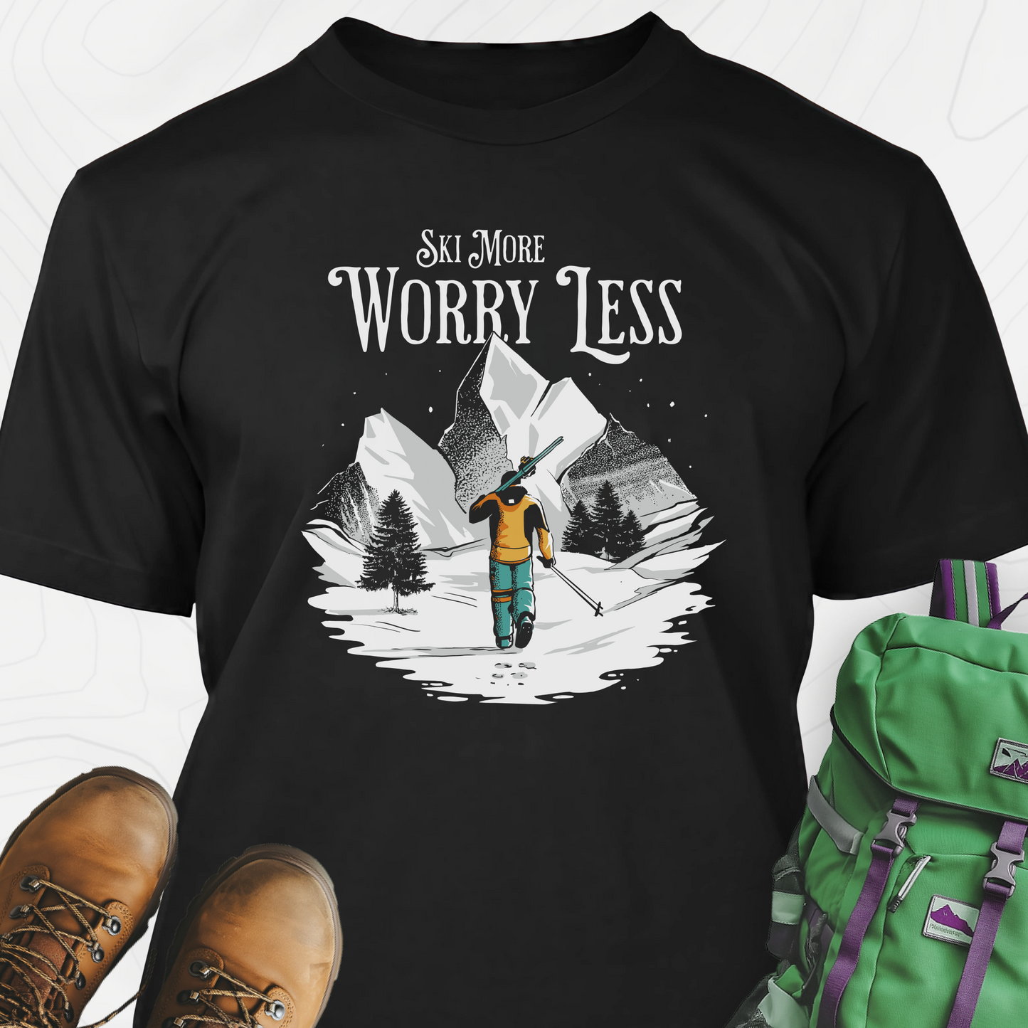 Ski More Worry Less T-Shirt