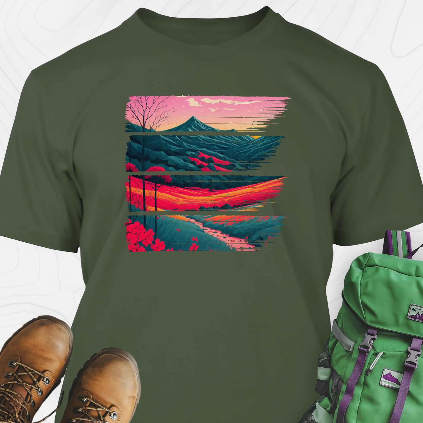 Red Rolling Hills T-Shirt