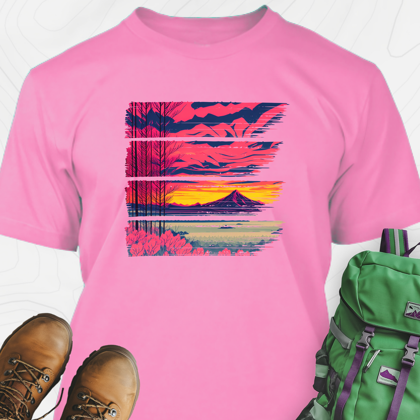 Red and Pink Sunset T-Shirt