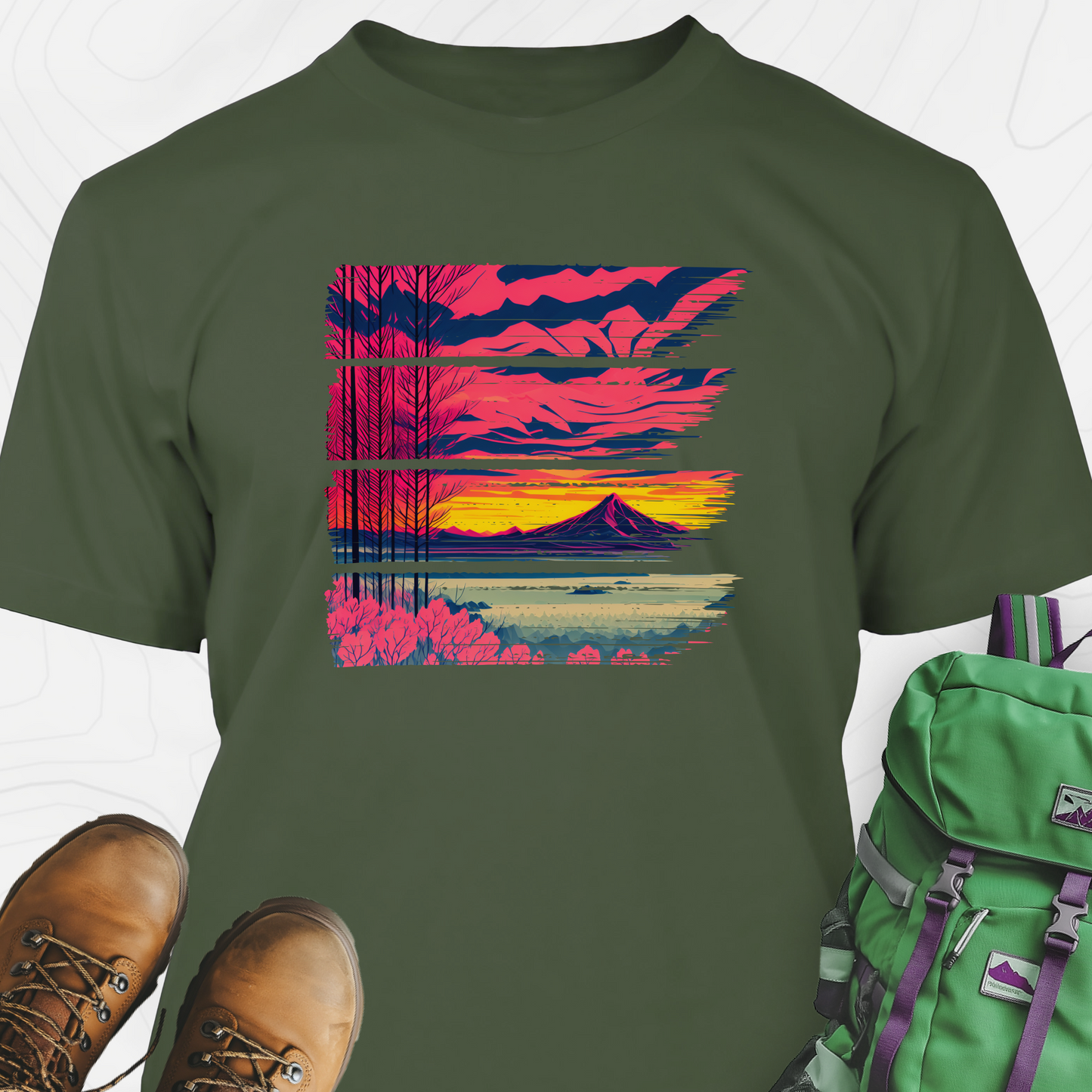 Red and Pink Sunset T-Shirt