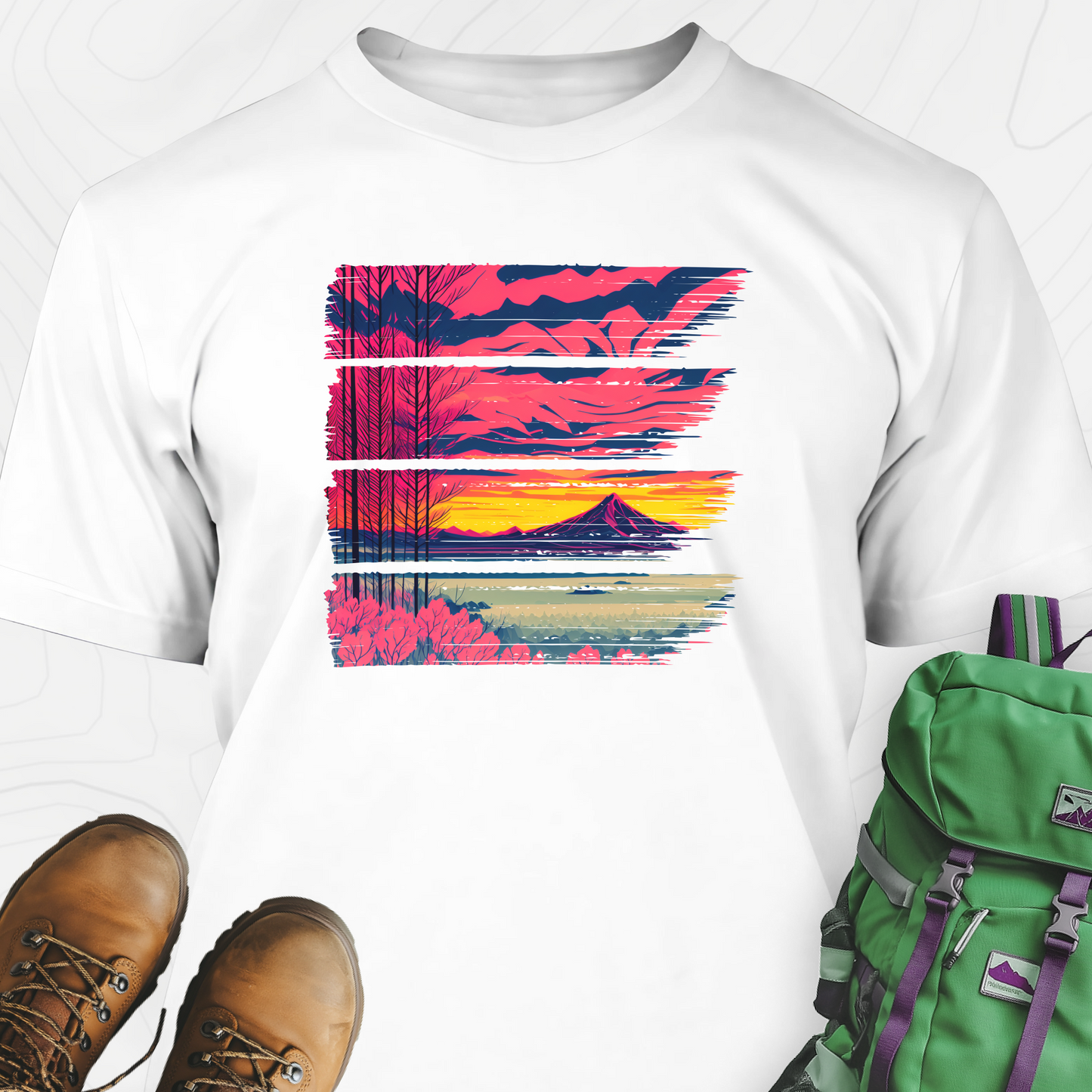 Red and Pink Sunset T-Shirt