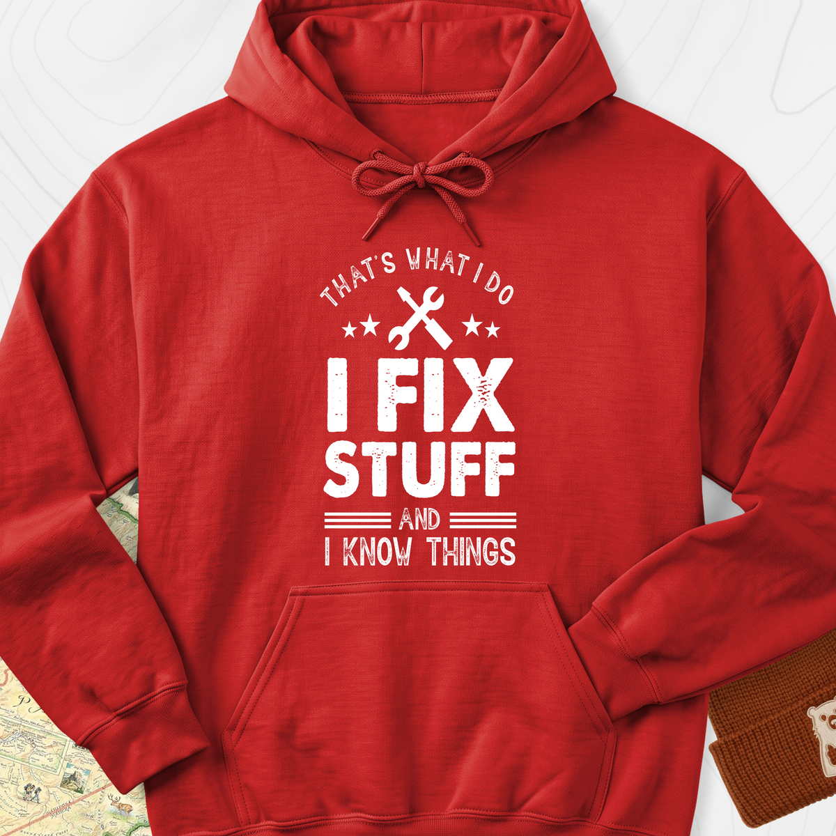 I Fix Stuff and I Know Things Hoodie - Red