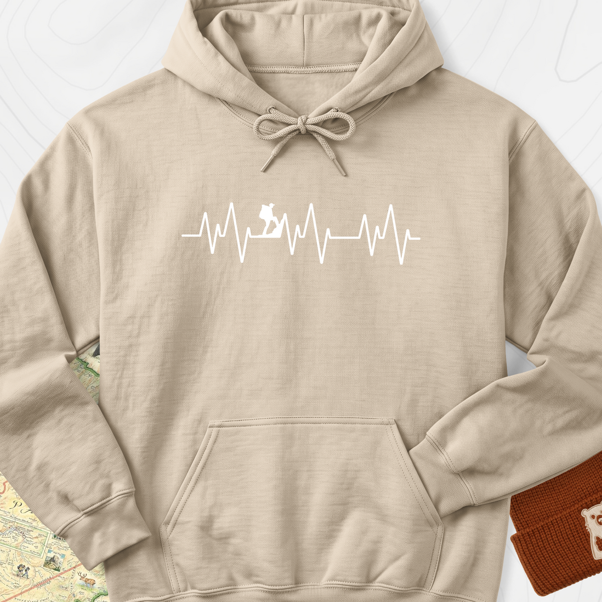 Hiking is Life T-Shirt Hoodie - Sand