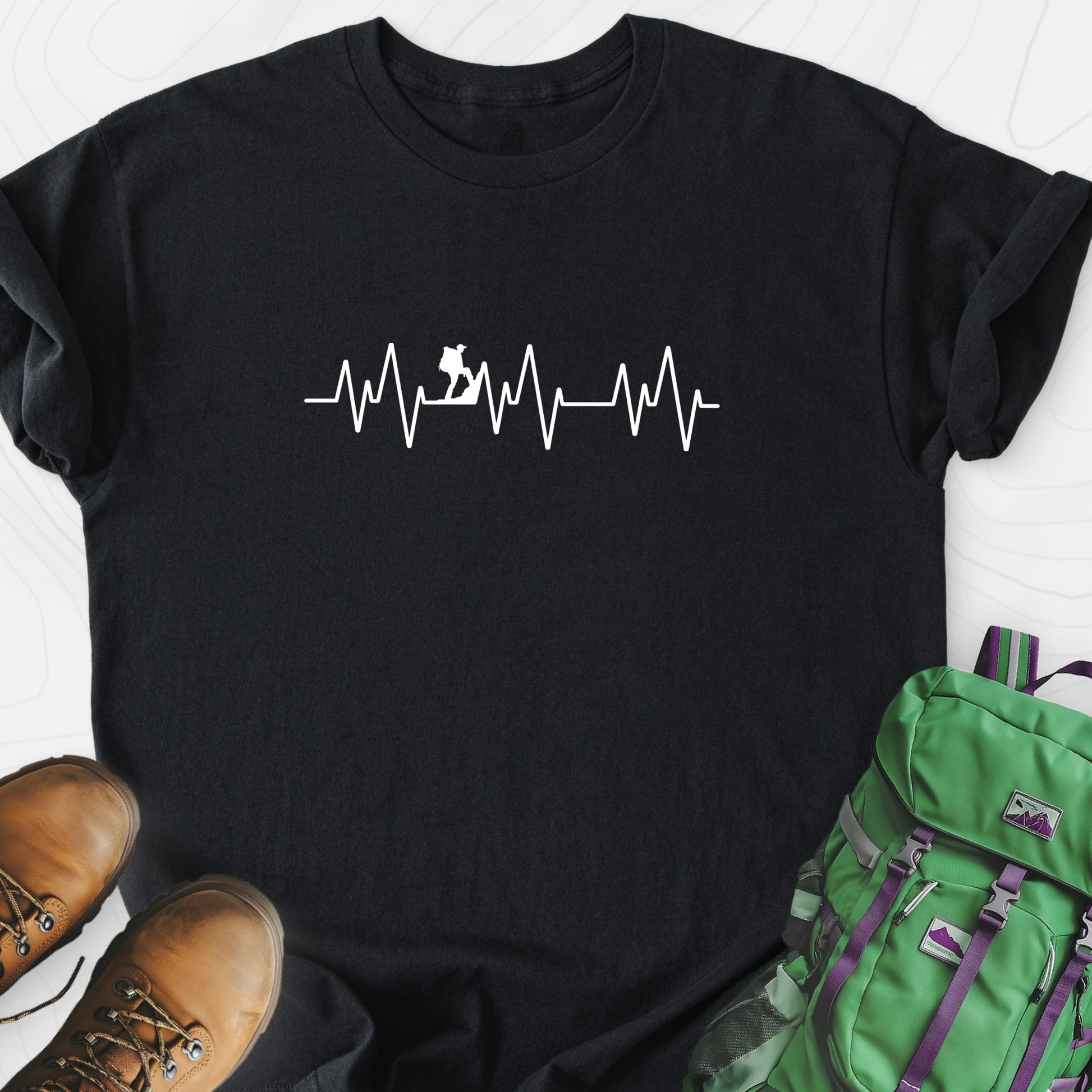 Hiking is Life T-Shirt Black front print lightweight T-shirt
