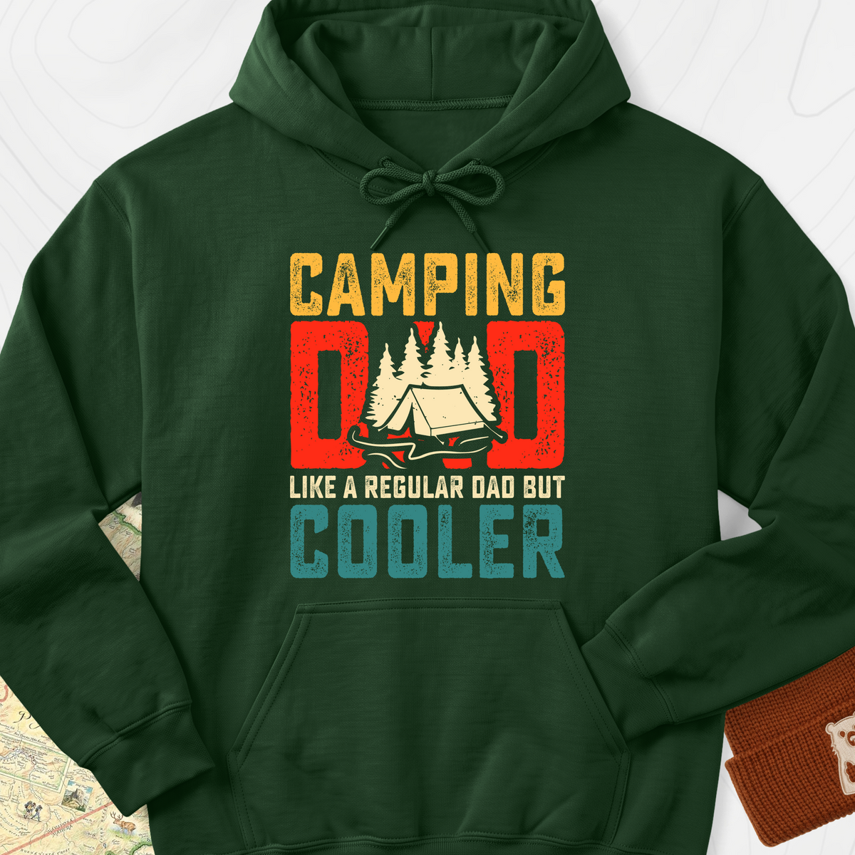 Camping Dad Hoodie - Forest Green